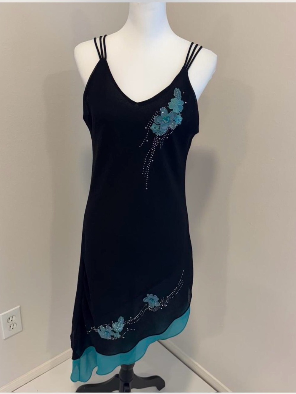 Michel Y2K Fairy 90s Strappy Dress Floral Beaded Party Special Occasion XL